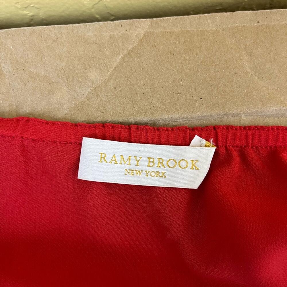 Ramy Brook Red Paisley Smocked Waist Dress - Picture 7 of 7